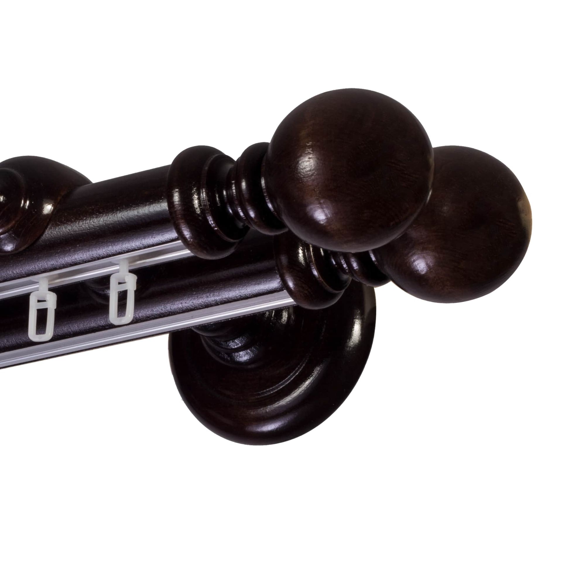 Galerie lemn perdea Globo Double 35mm cu aluminiu Wenge Galerie lemn perdea Globo Double 35mm cu aluminiu Wenge